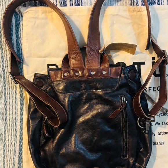 BEDSTU TEJI LEATHER BACKPACK - BLACK TEAK RUSTIC New with Tags and Dust Bag - Picture 8 of 16